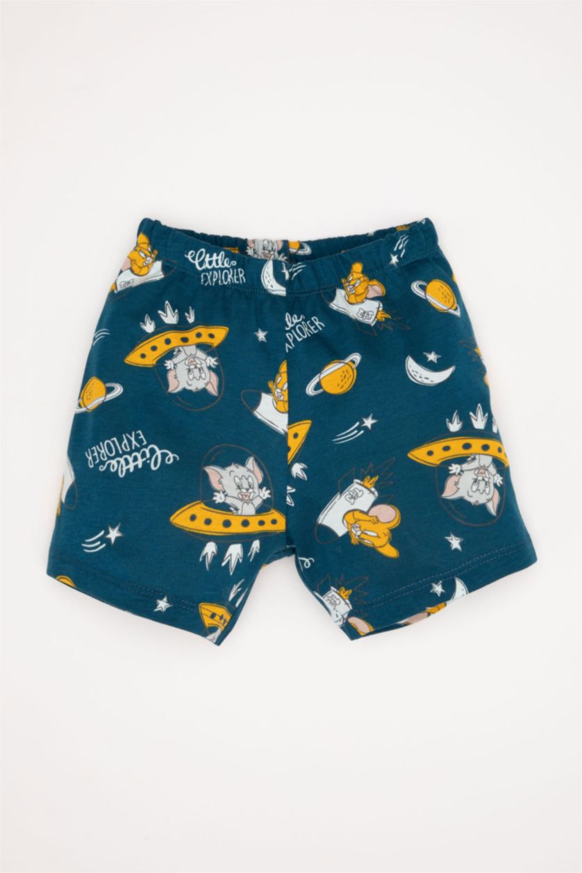 Baby Boys Petrol 2 piece Regular Fit Tom & Jerry Licensed Knitted Pyjamas