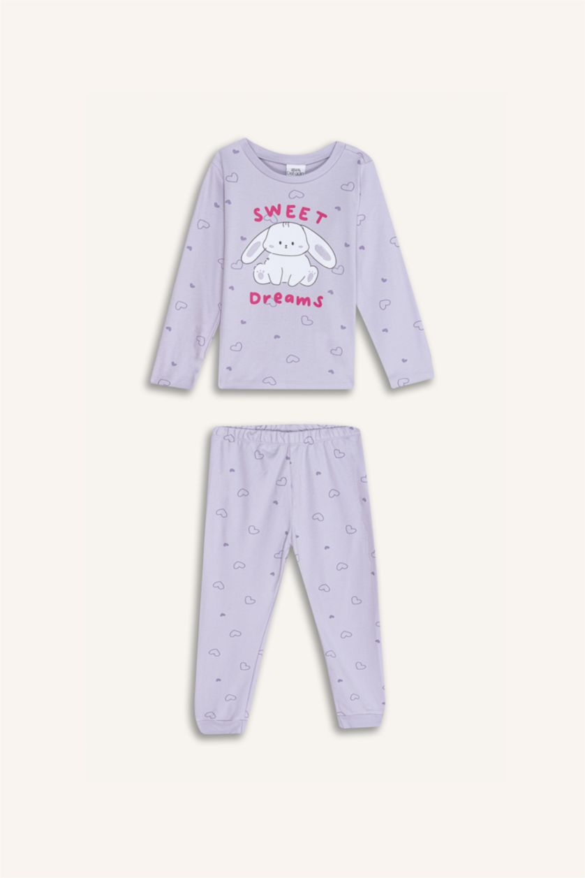 BABY GIRL Lilac طقم بيجاما قصة عادية