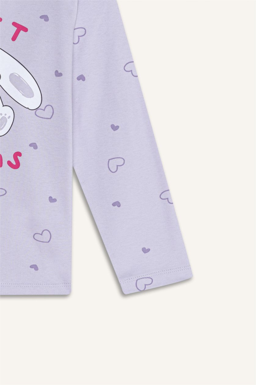 BABY GIRL Lilac طقم بيجاما قصة عادية