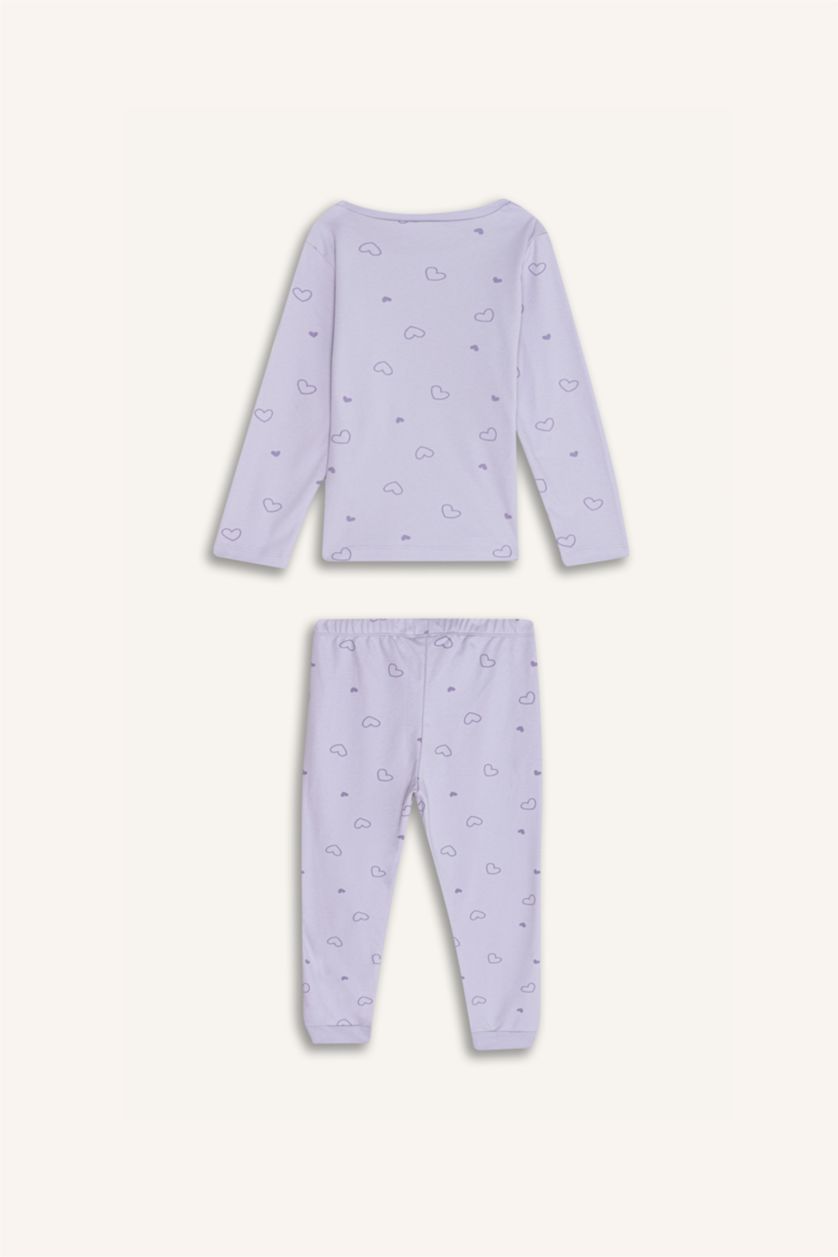 BABY GIRL Lilac طقم بيجاما قصة عادية