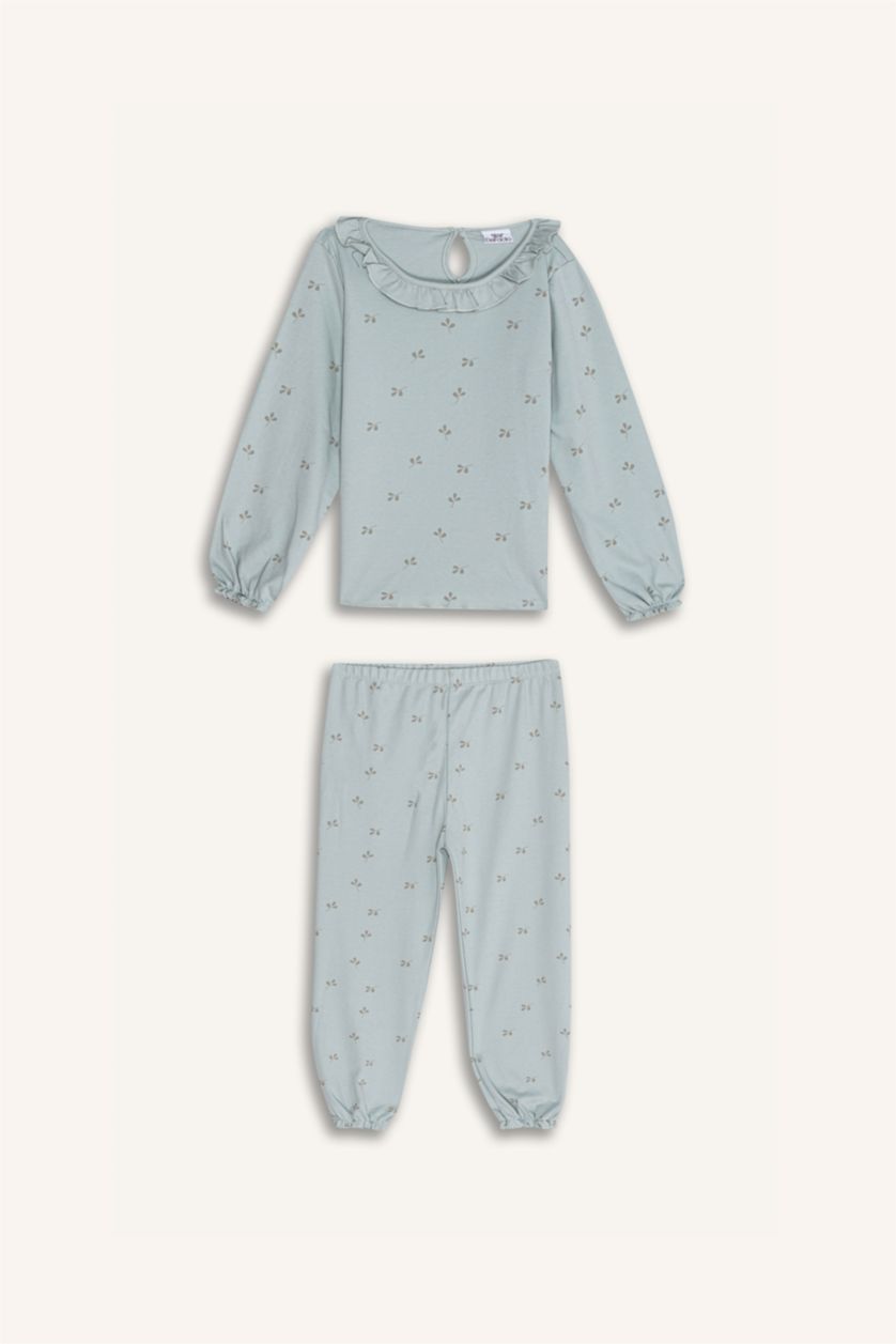 BABY GIRL Mint Baby Girl Printed Long Sleeve 2 Piece Pajama Set