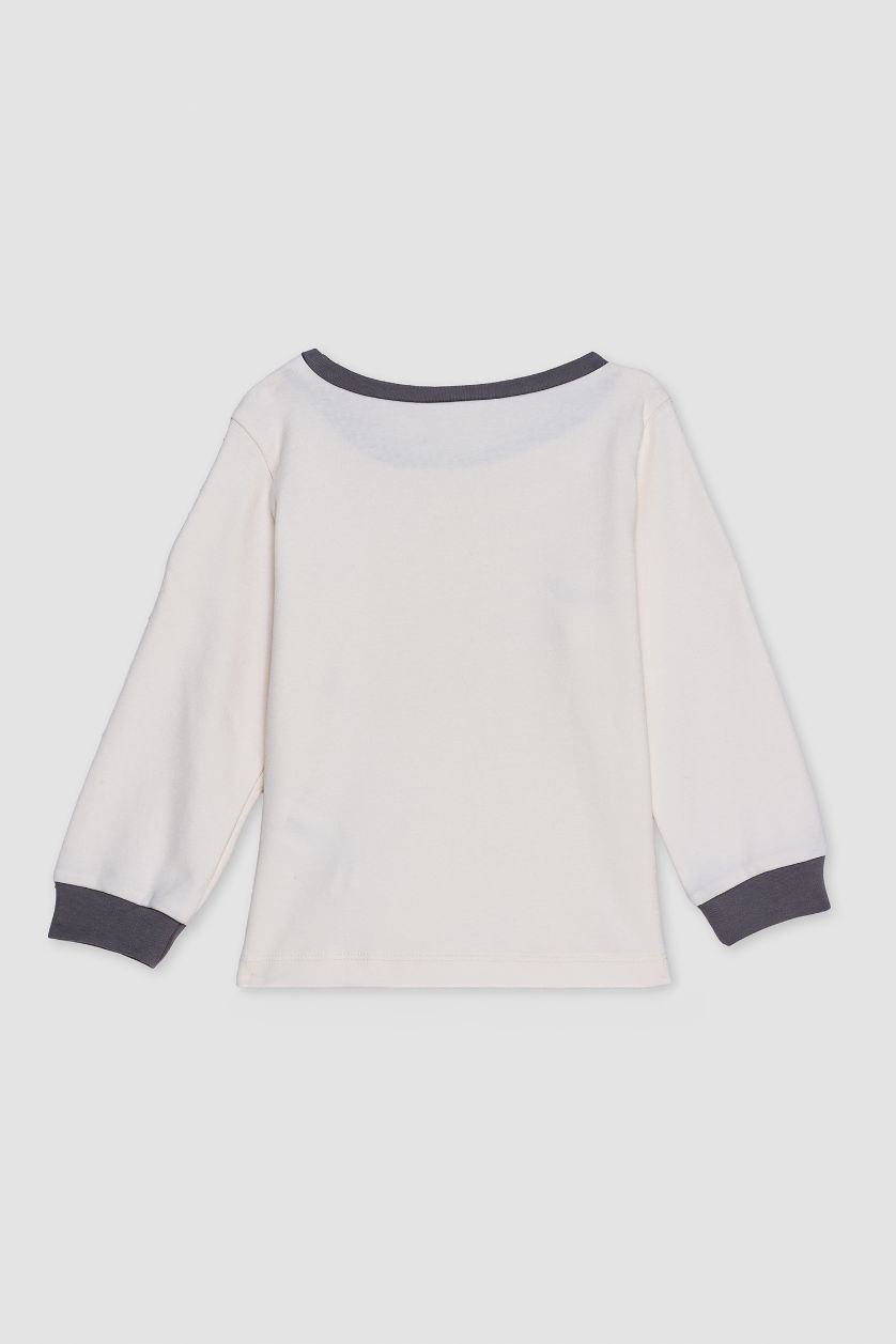 طفل صغير أنثرا طقم بيجاما بيبي اولادي قصة عادية بطبعة نجم - قطعتين