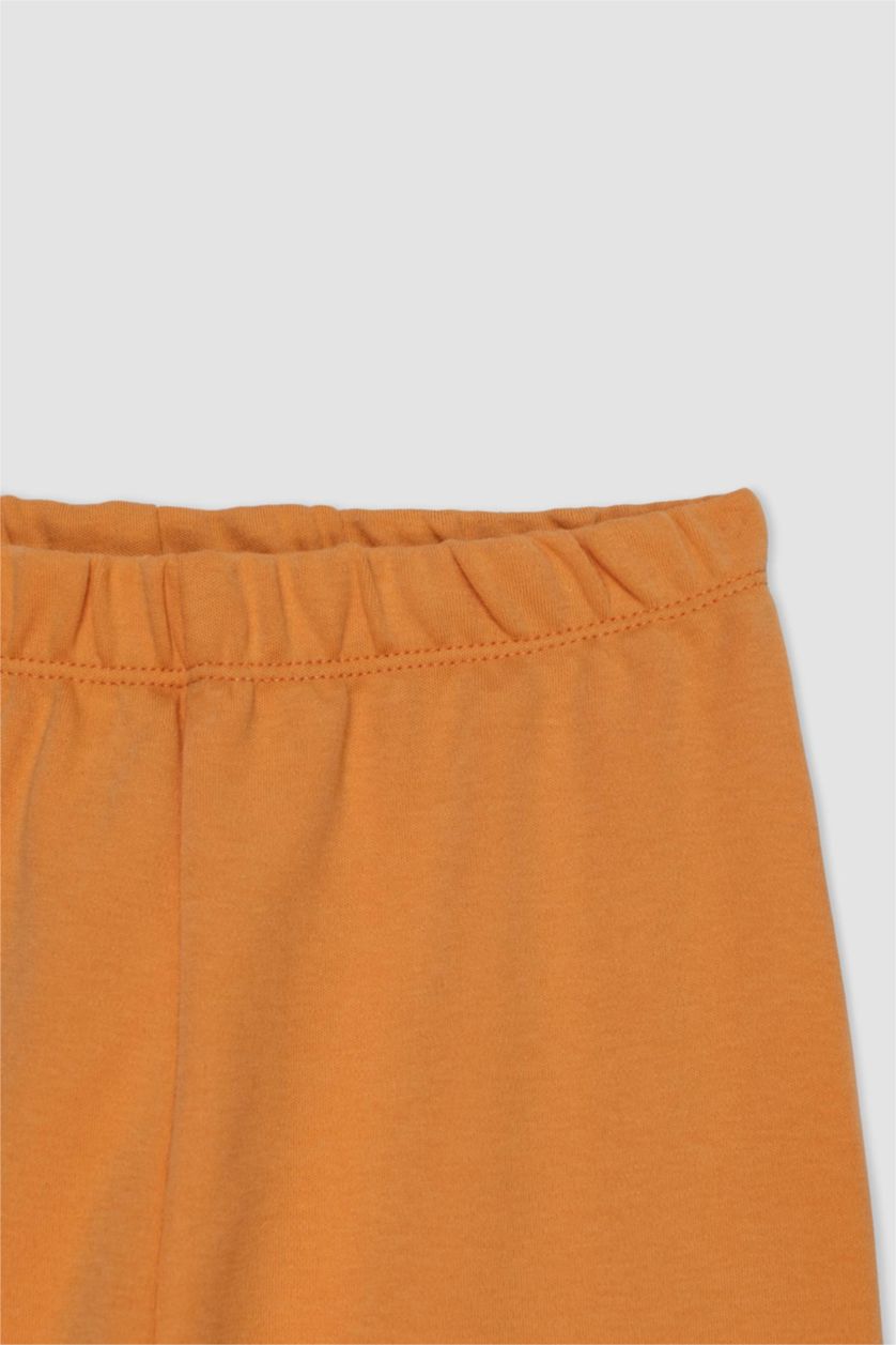 طفل صغير برتقالي طقم بيجاما بيبي اولادي قصة عادية - قطعتين