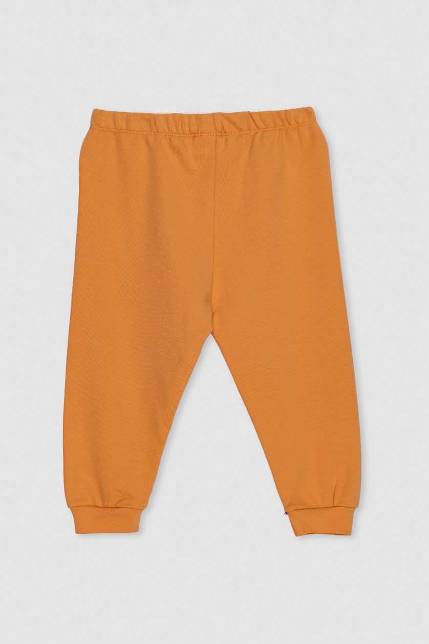 طفل صغير برتقالي طقم بيجاما بيبي اولادي قصة عادية - قطعتين