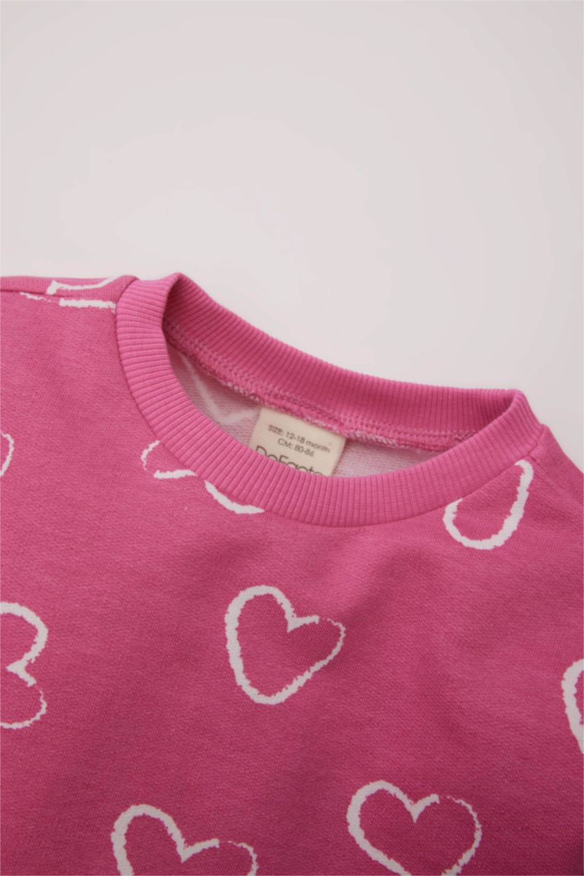 BABY GIRL Pink Baby Girl Sweatshirt Flexible Waiste Bottom 2 Piece Set