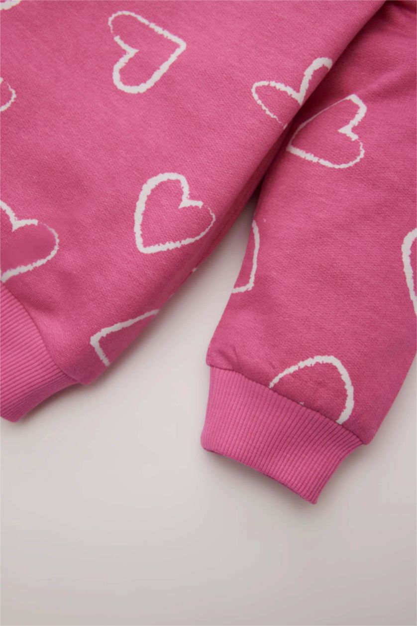 BABY GIRL Pink Baby Girl Sweatshirt Flexible Waiste Bottom 2 Piece Set