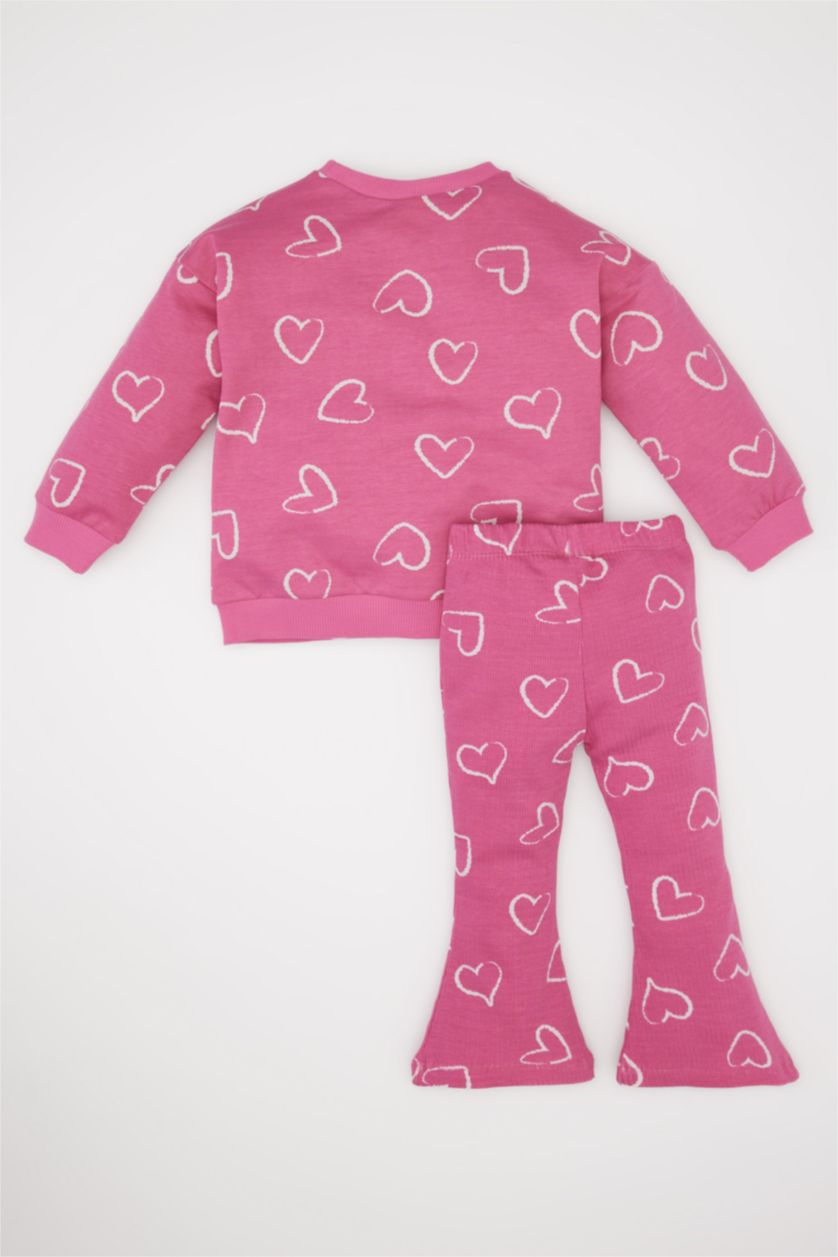 BABY GIRL Pink Baby Girl Sweatshirt Flexible Waiste Bottom 2 Piece Set