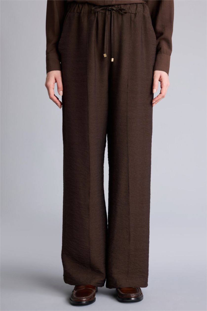 Kadın Kahve Straıght Fıt Düz Paça Pantolon