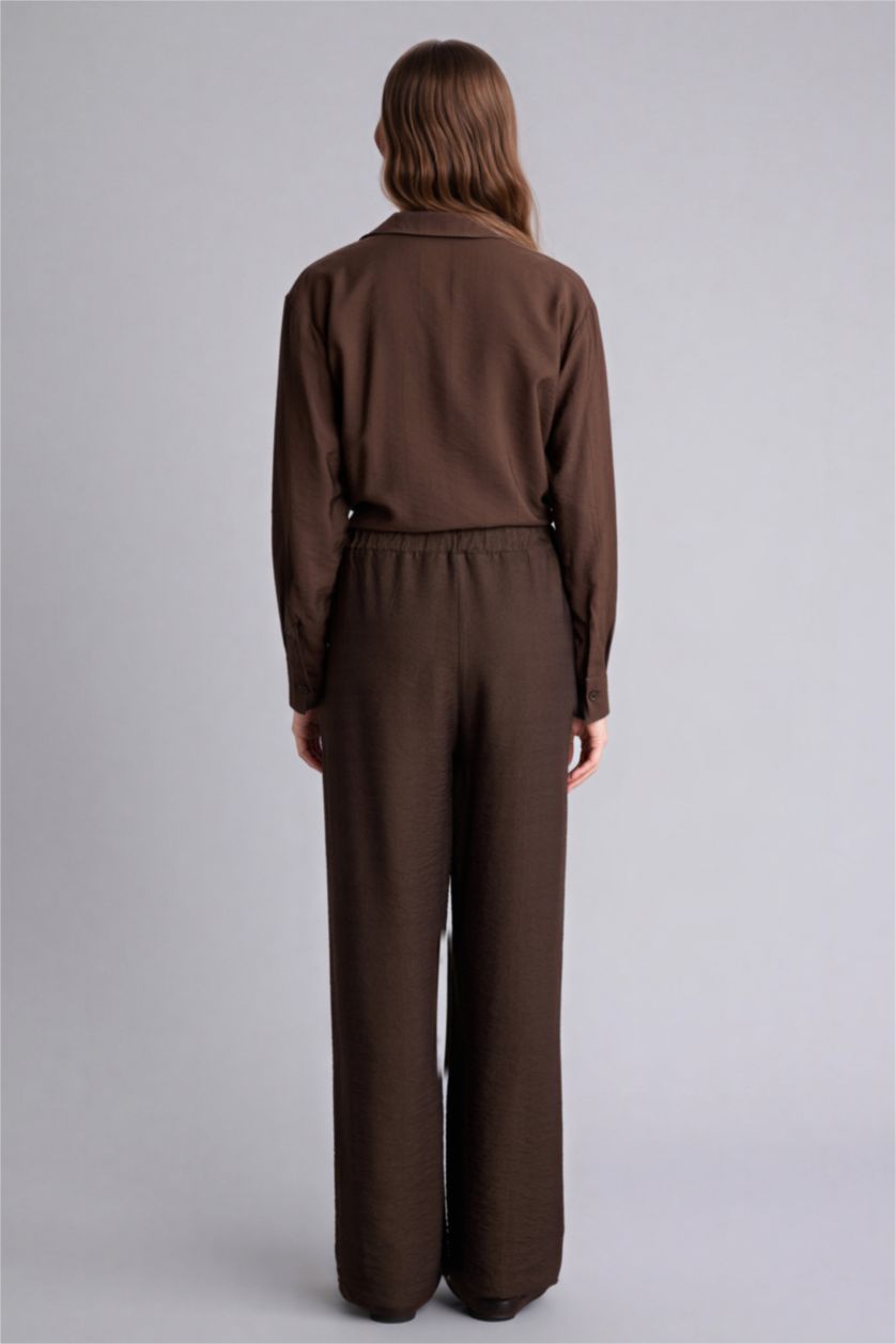 Kadın Kahve Straıght Fıt Düz Paça Pantolon