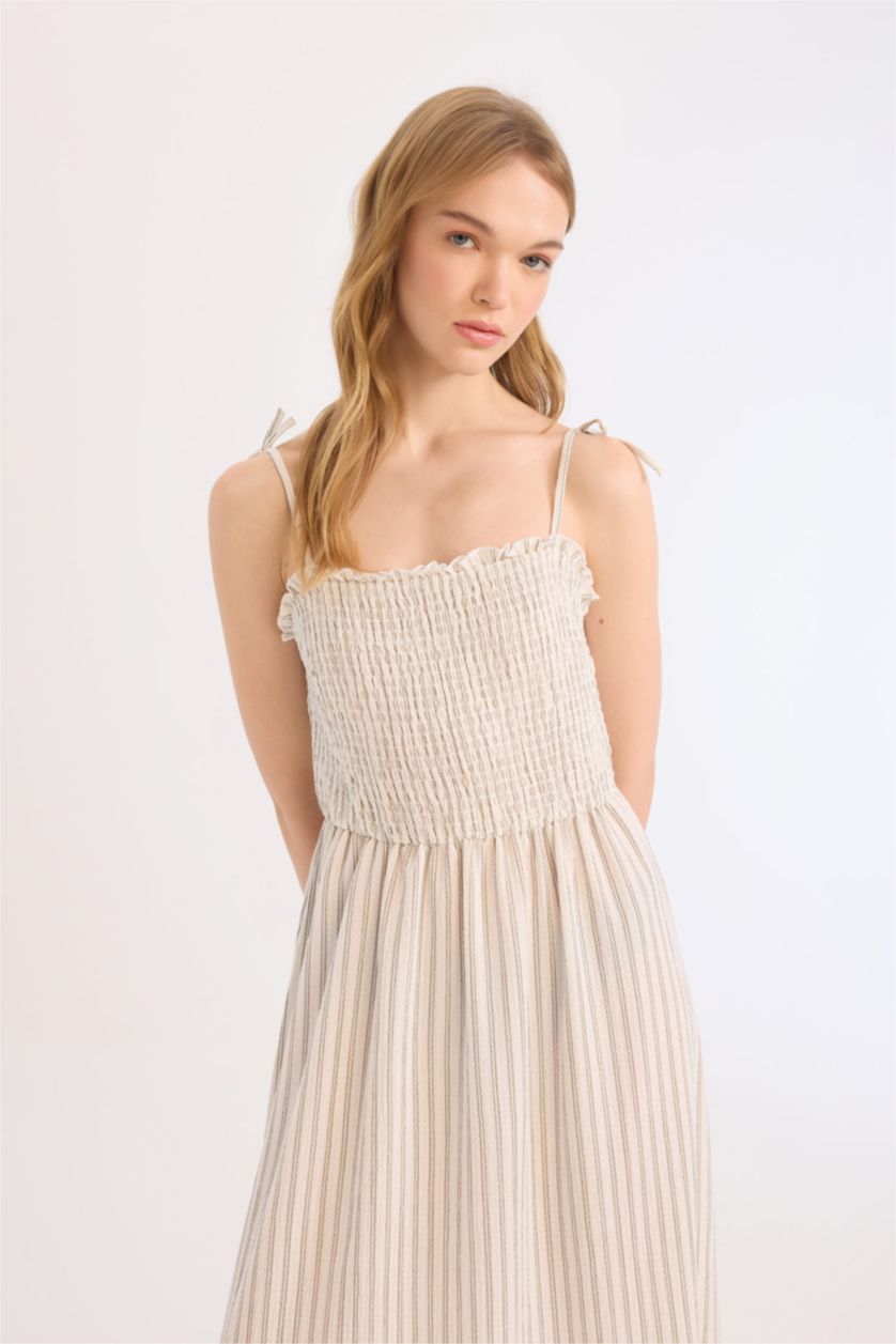 Әйелдерге Сұр Coool жолақ бау бау Қысқа жеңді трикотаж көйлек