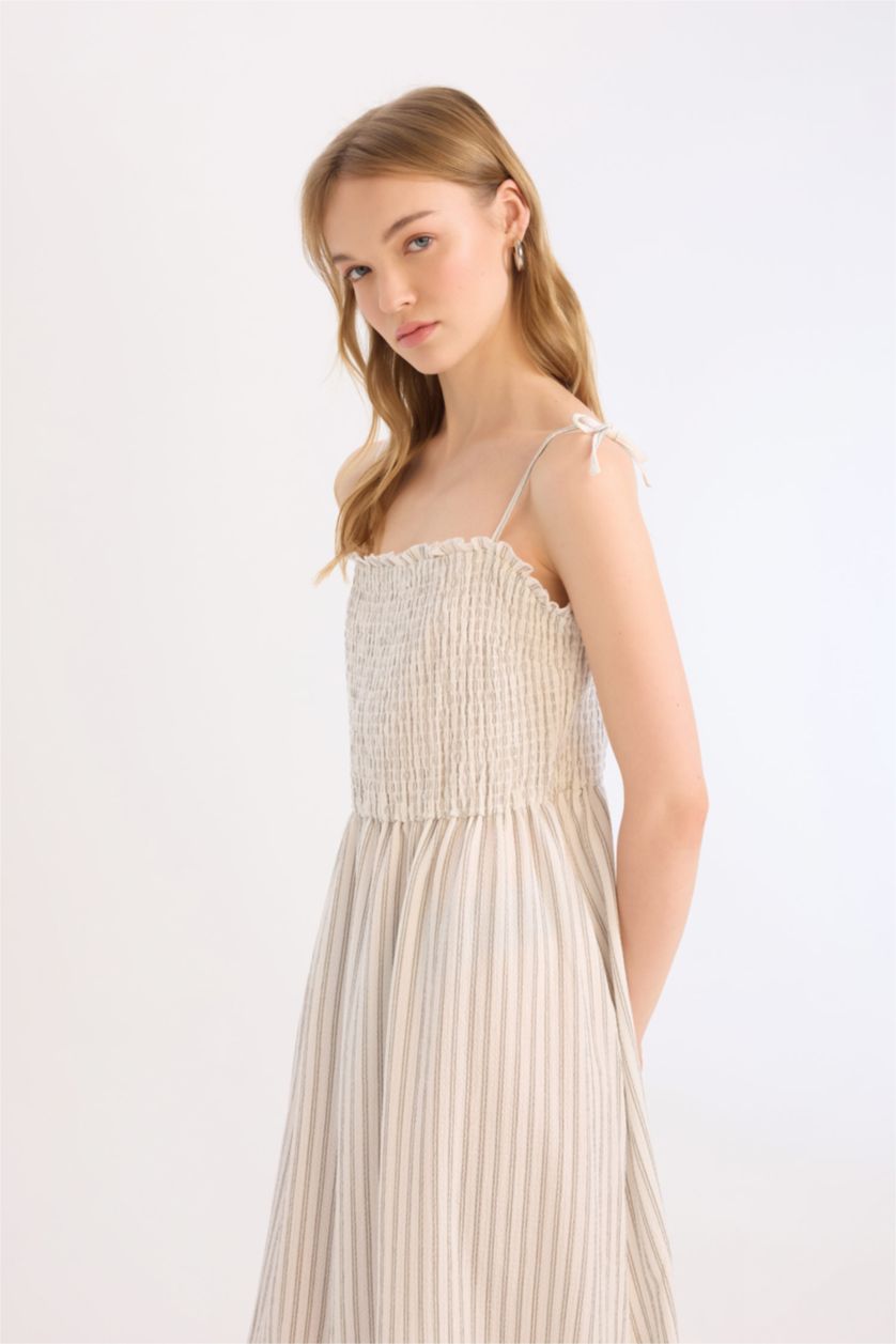 Әйелдерге Сұр Coool жолақ бау бау Қысқа жеңді трикотаж көйлек