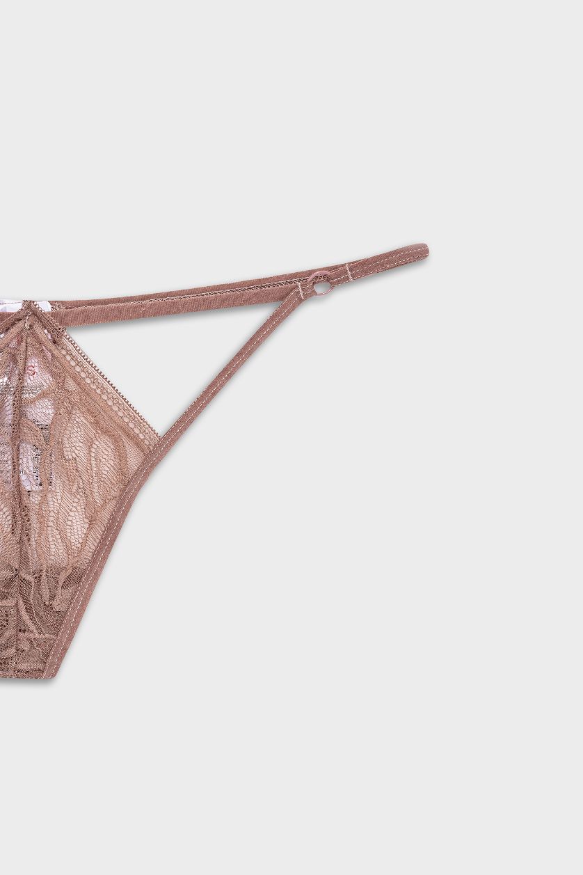 WOMAN Grey Fall in Love Lace Detailed Lace Panty