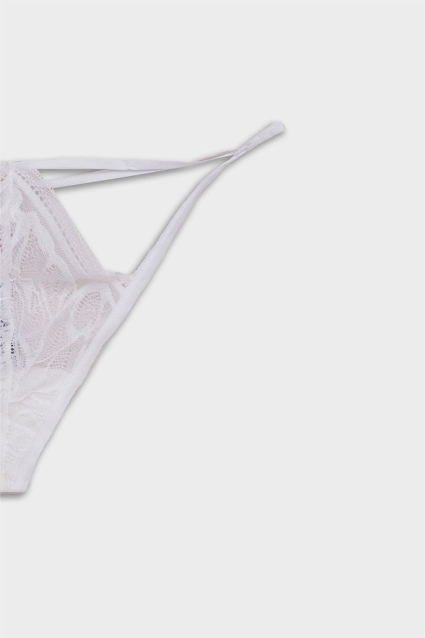 WOMAN White Fall in Love Lace Detailed Lace Panty