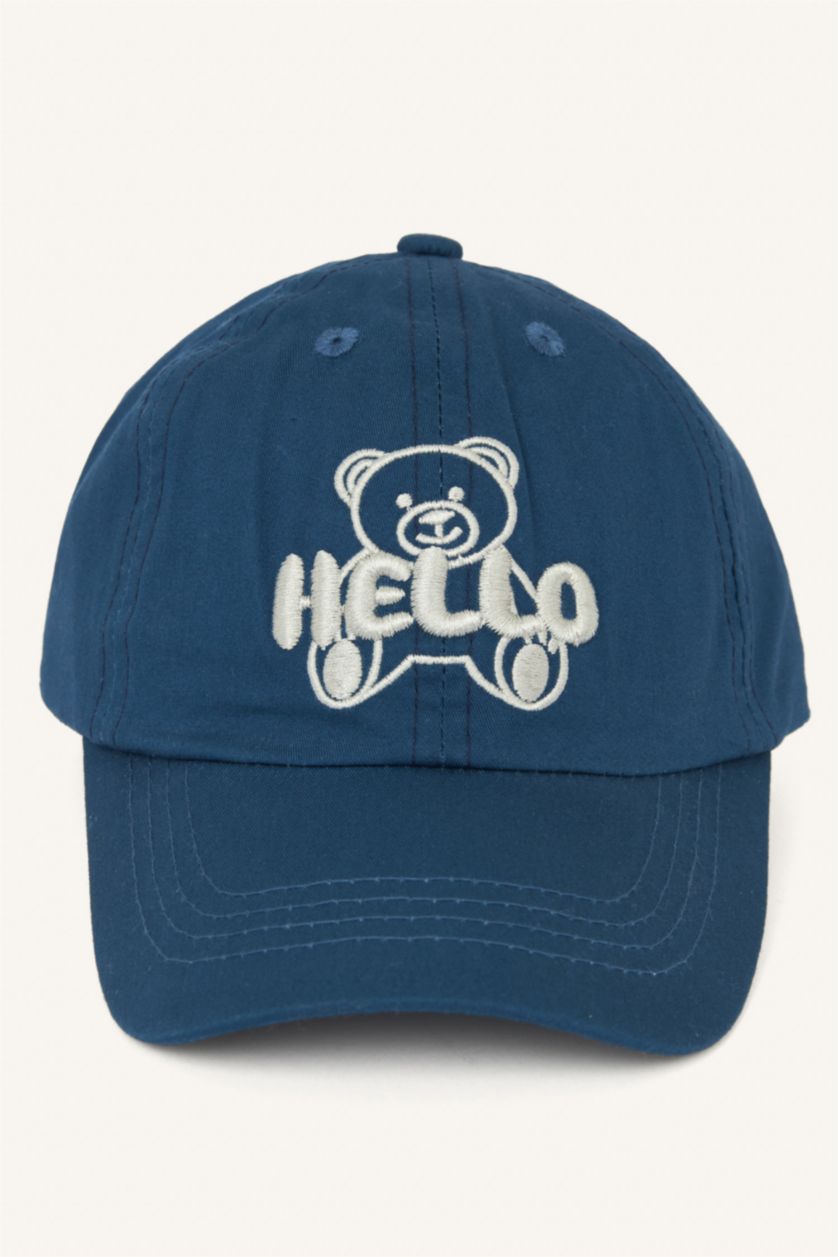 Erkek Bebek İndigo Pamuklu Cap Şapka Erkek Bebek