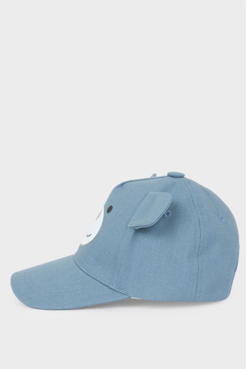 Erkek Bebek Mavi Ayıcıklı Cap Şapka Erkek Bebek
