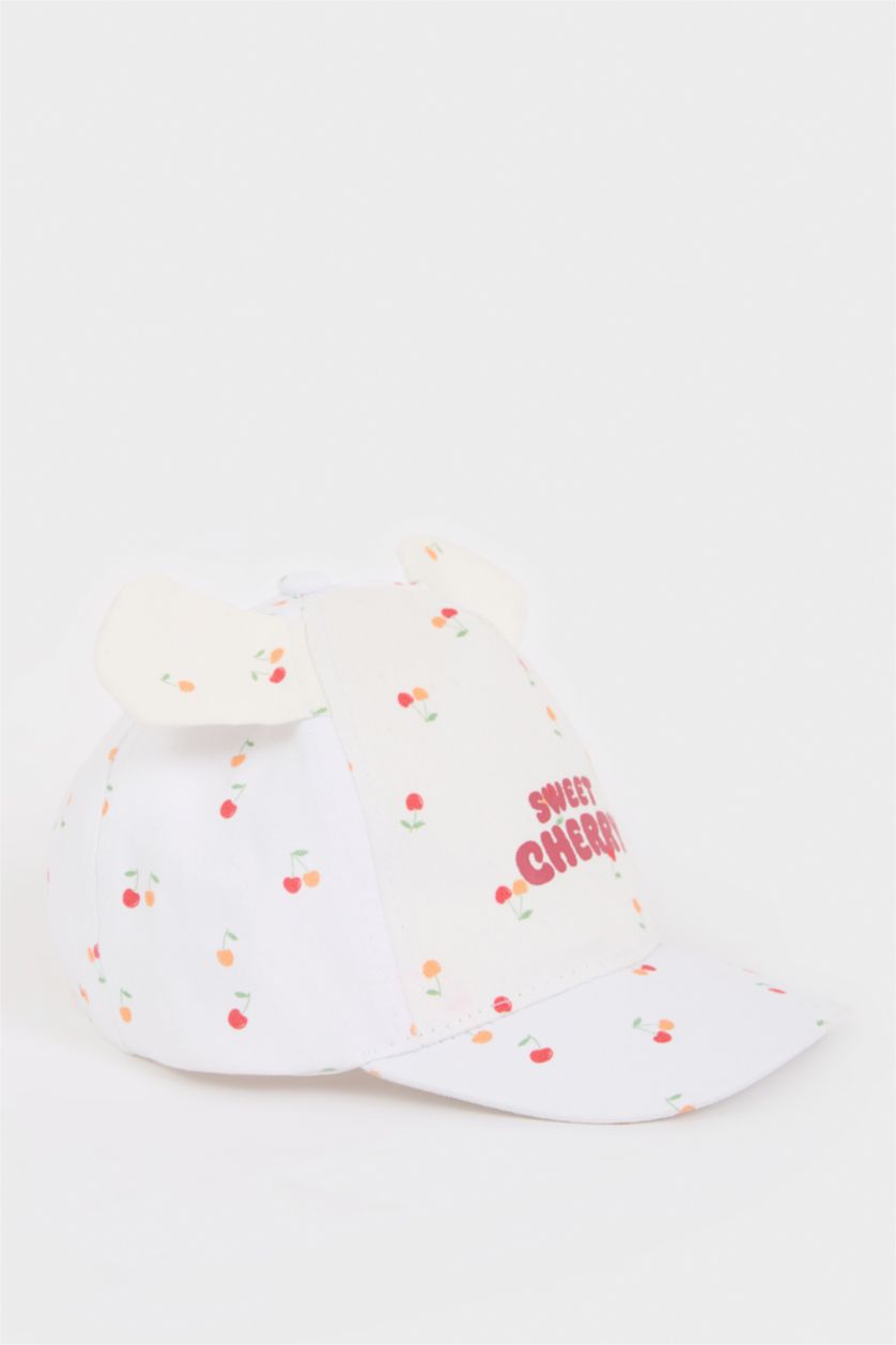 BÉBÉ FILLE Blanc Casquette imprimée en coton pour bébé fille