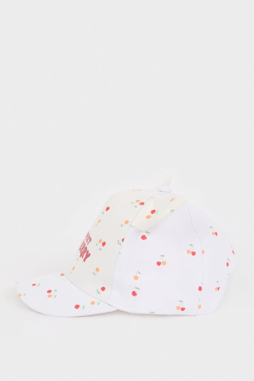 BÉBÉ FILLE Blanc Casquette imprimée en coton pour bébé fille