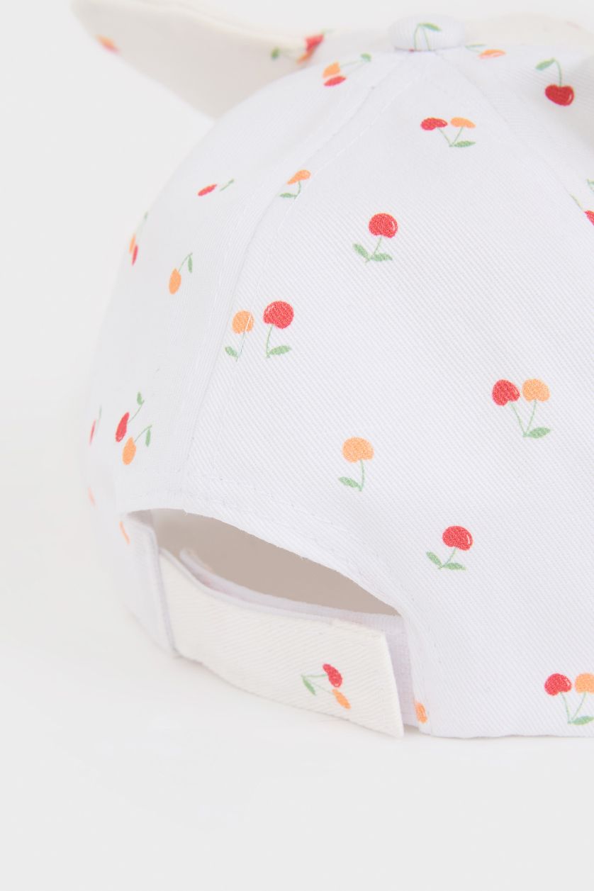 BÉBÉ FILLE Blanc Casquette imprimée en coton pour bébé fille