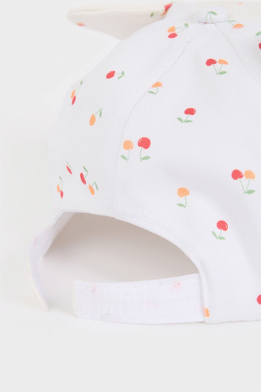 BÉBÉ FILLE Blanc Casquette imprimée en coton pour bébé fille
