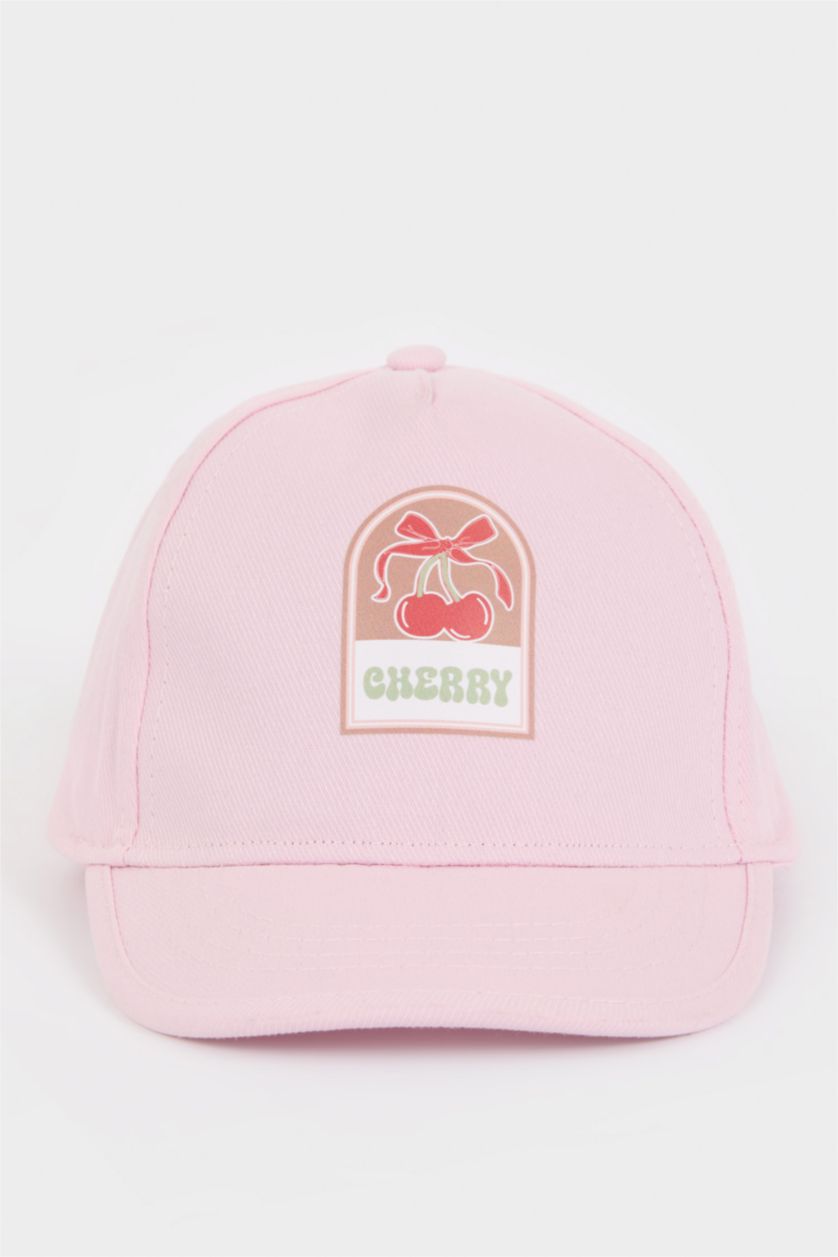 BABY GIRL Light Purple Girl Printed Cotton Cap