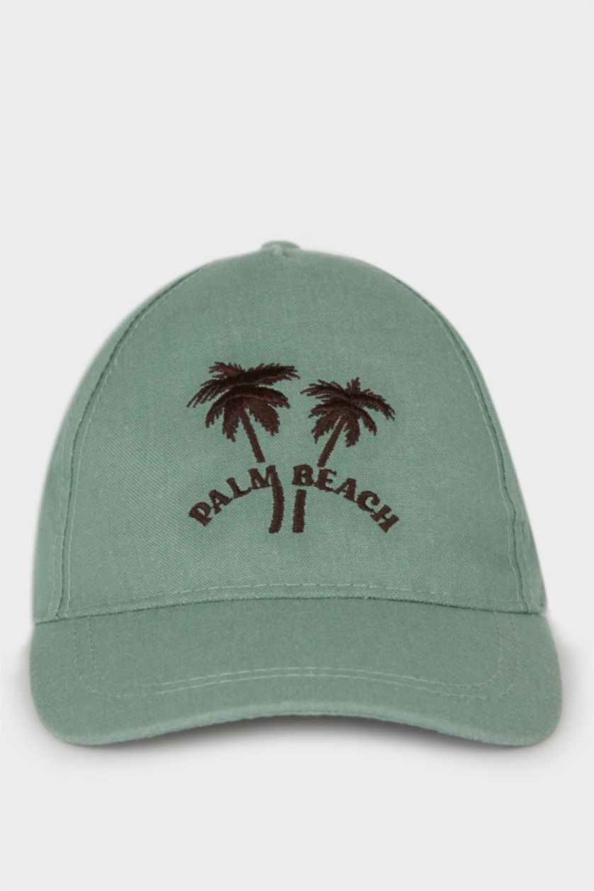 أولادي كاكي فاتح قبعة كتان كاب اولادي تطريز