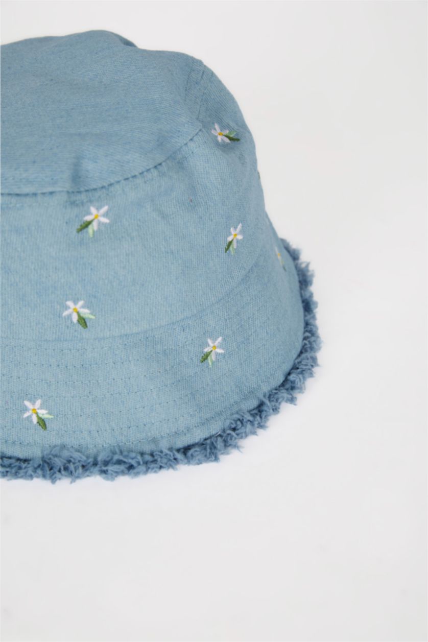 بنات أزرق شفقة دائري بناتي جينز مطرز