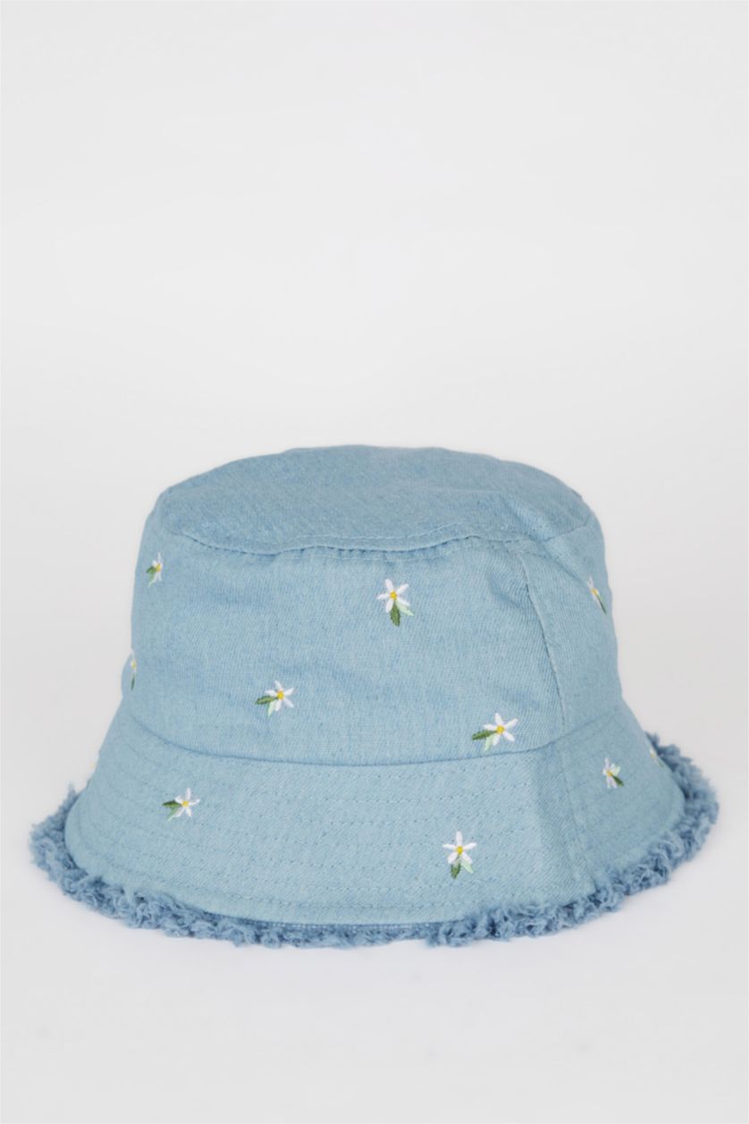 بنات أزرق شفقة دائري بناتي جينز مطرز