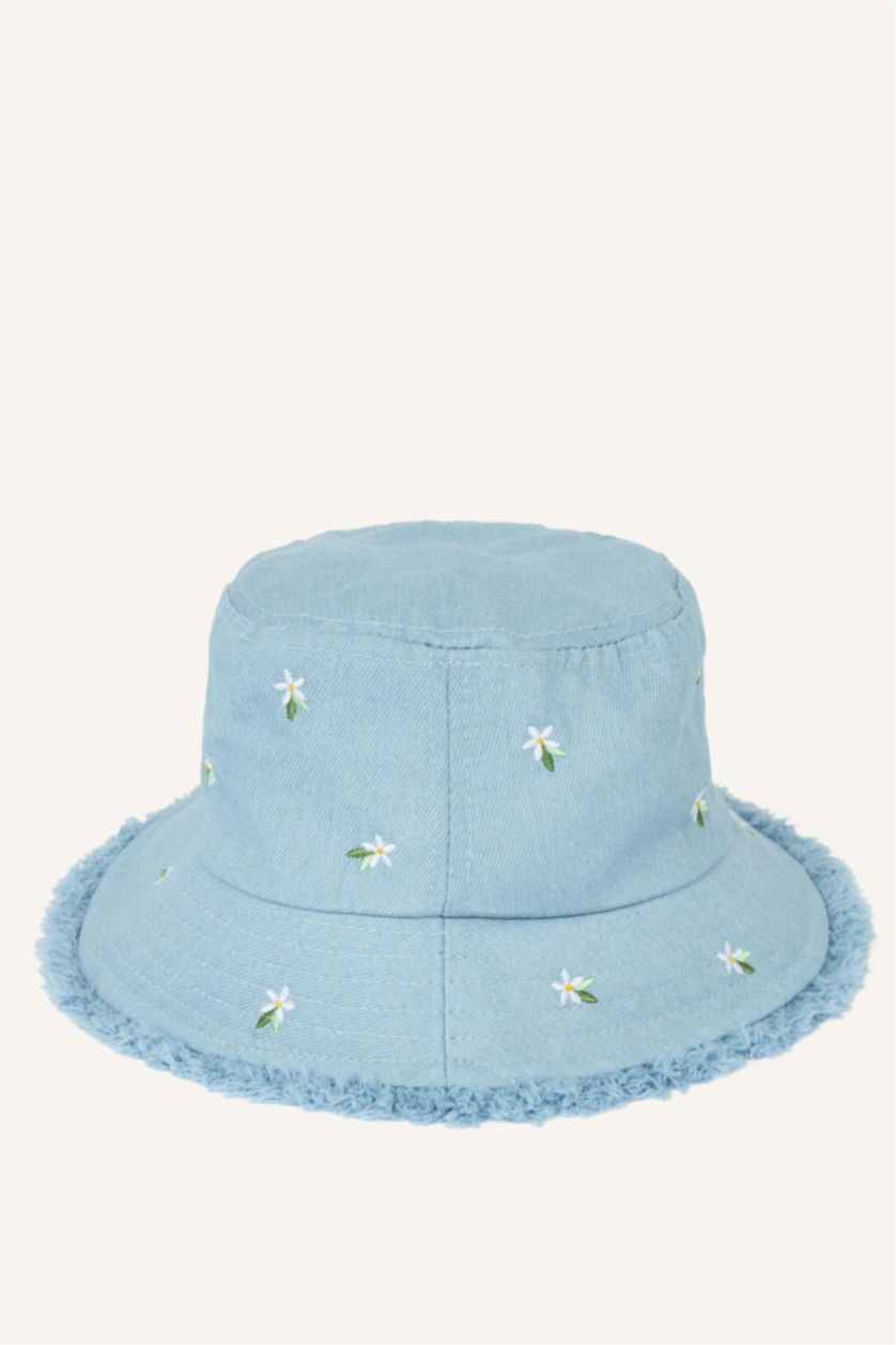GIRLS & TEENS Blue Girl Denim Embroidered Hat