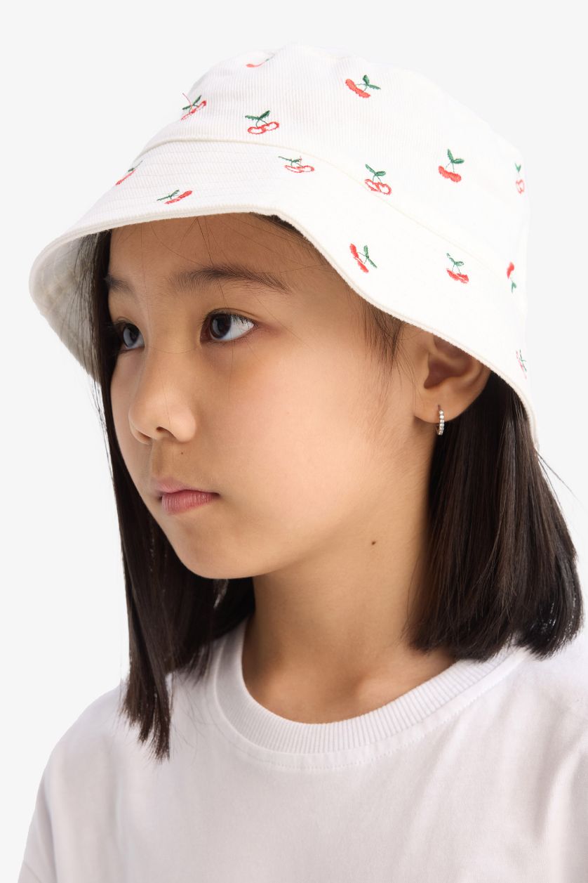 بناتي أبيض (000) طاقية بناتي قطن دائري