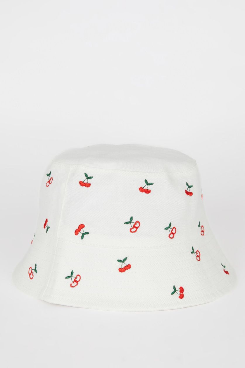 بناتي أبيض (000) طاقية بناتي قطن دائري