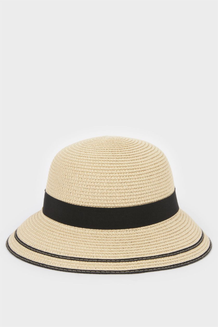 Kız Çocuk - Genç Kız Bej Hasır Şapka