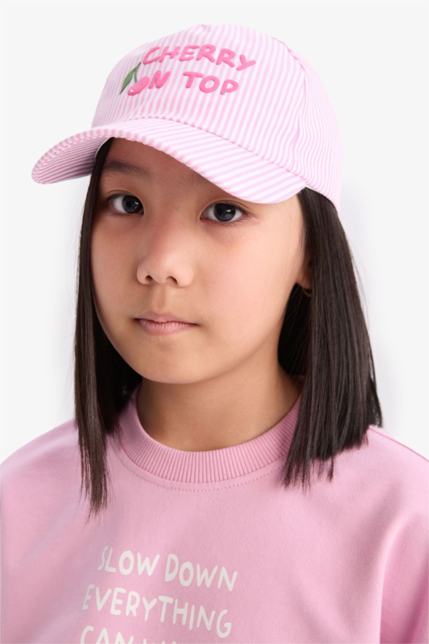 Girls & Teens Pink Girl Striped Cap