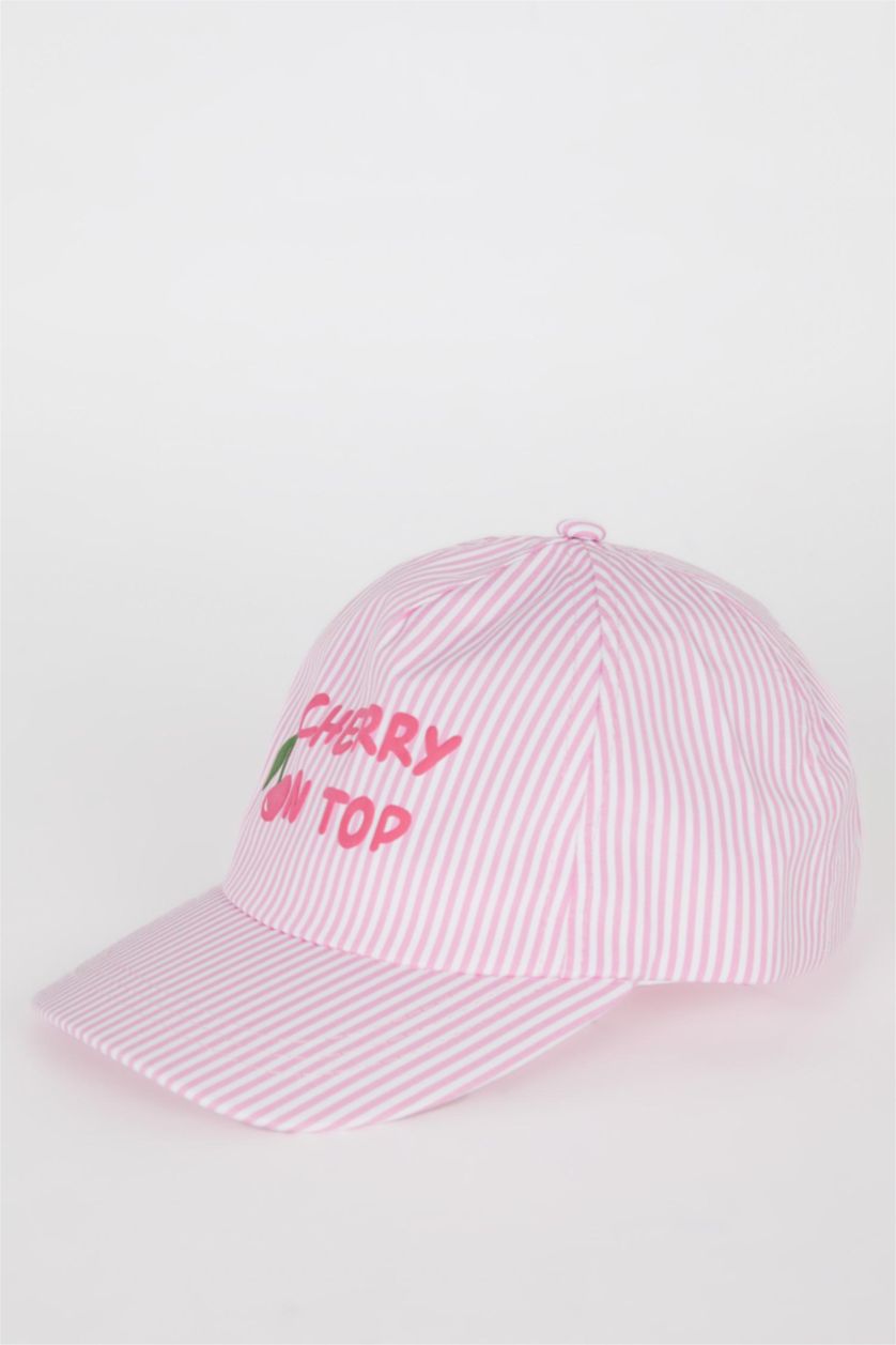 Girls & Teens Pink Girl Striped Cap