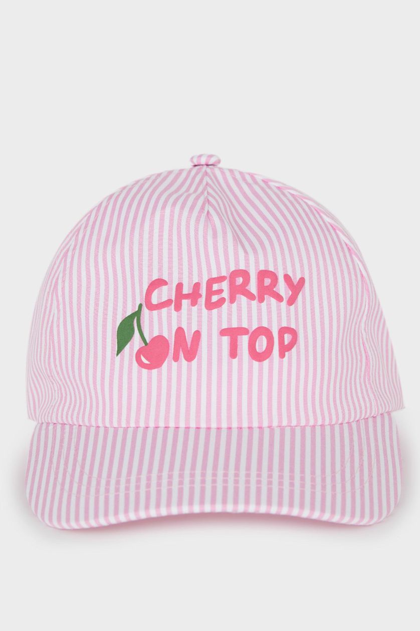 Girls & Teens Pink Girl Striped Cap