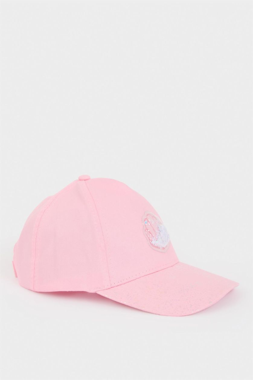 Kız Çocuk - Genç Kız Açık Pembe 3D Pamuklu Cap Şapka Kız Çocuk