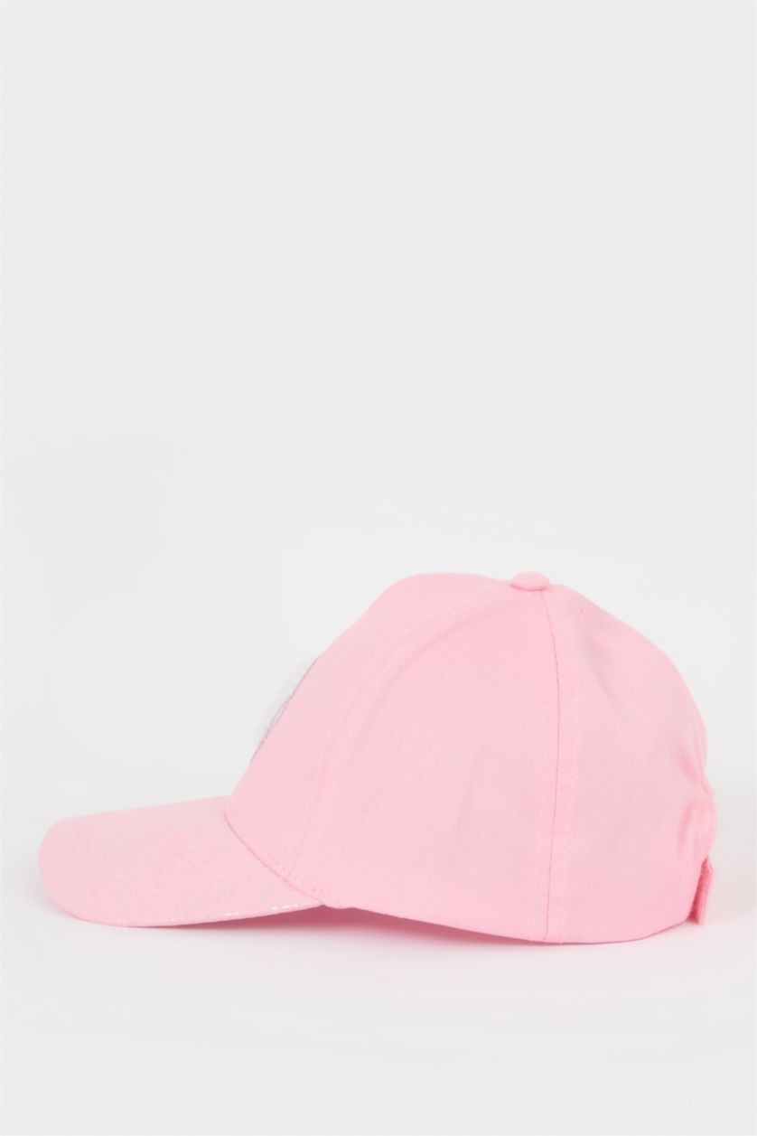 Kız Çocuk - Genç Kız Açık Pembe 3D Pamuklu Cap Şapka Kız Çocuk