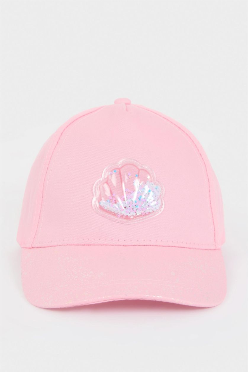 Kız Çocuk - Genç Kız Açık Pembe 3D Pamuklu Cap Şapka Kız Çocuk