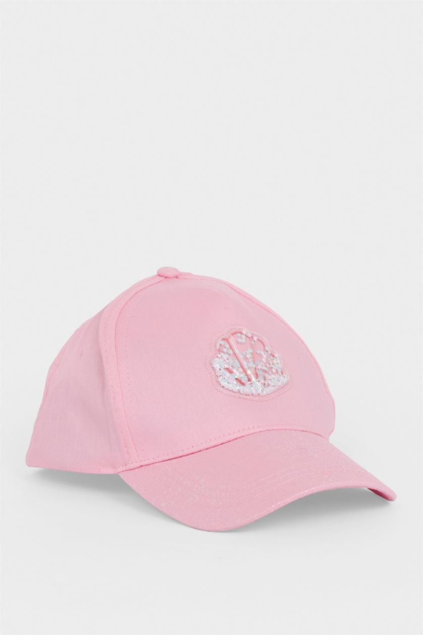 Kız Çocuk - Genç Kız Açık Pembe 3D Pamuklu Cap Şapka Kız Çocuk