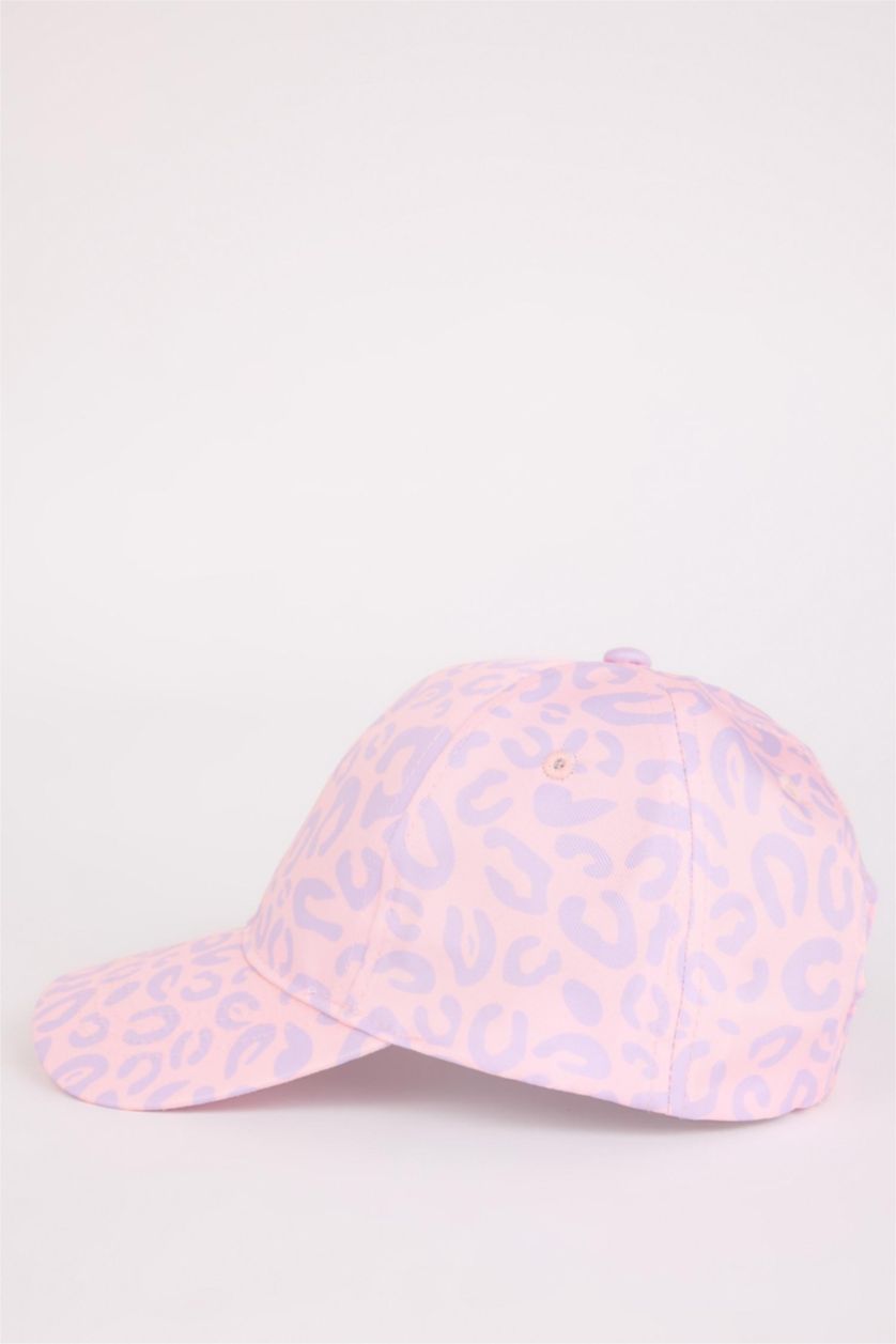 Kız Çocuk - Genç Kız Açık Pembe Desenli Cap Şapka Kız Çocuk