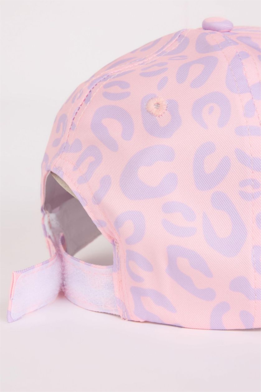 Kız Çocuk - Genç Kız Açık Pembe Desenli Cap Şapka Kız Çocuk