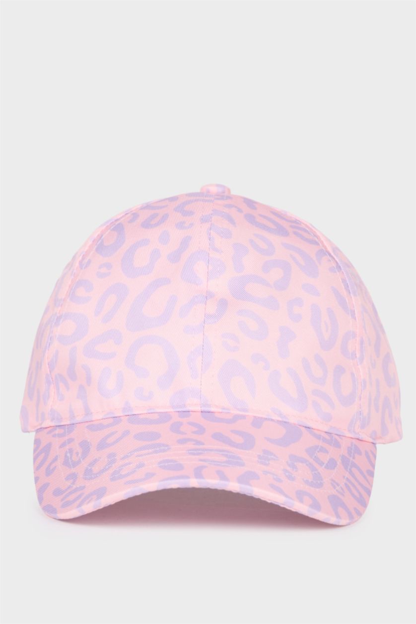 بنات زهري فاتح قبعة كاسكيت بنات مطبوعة