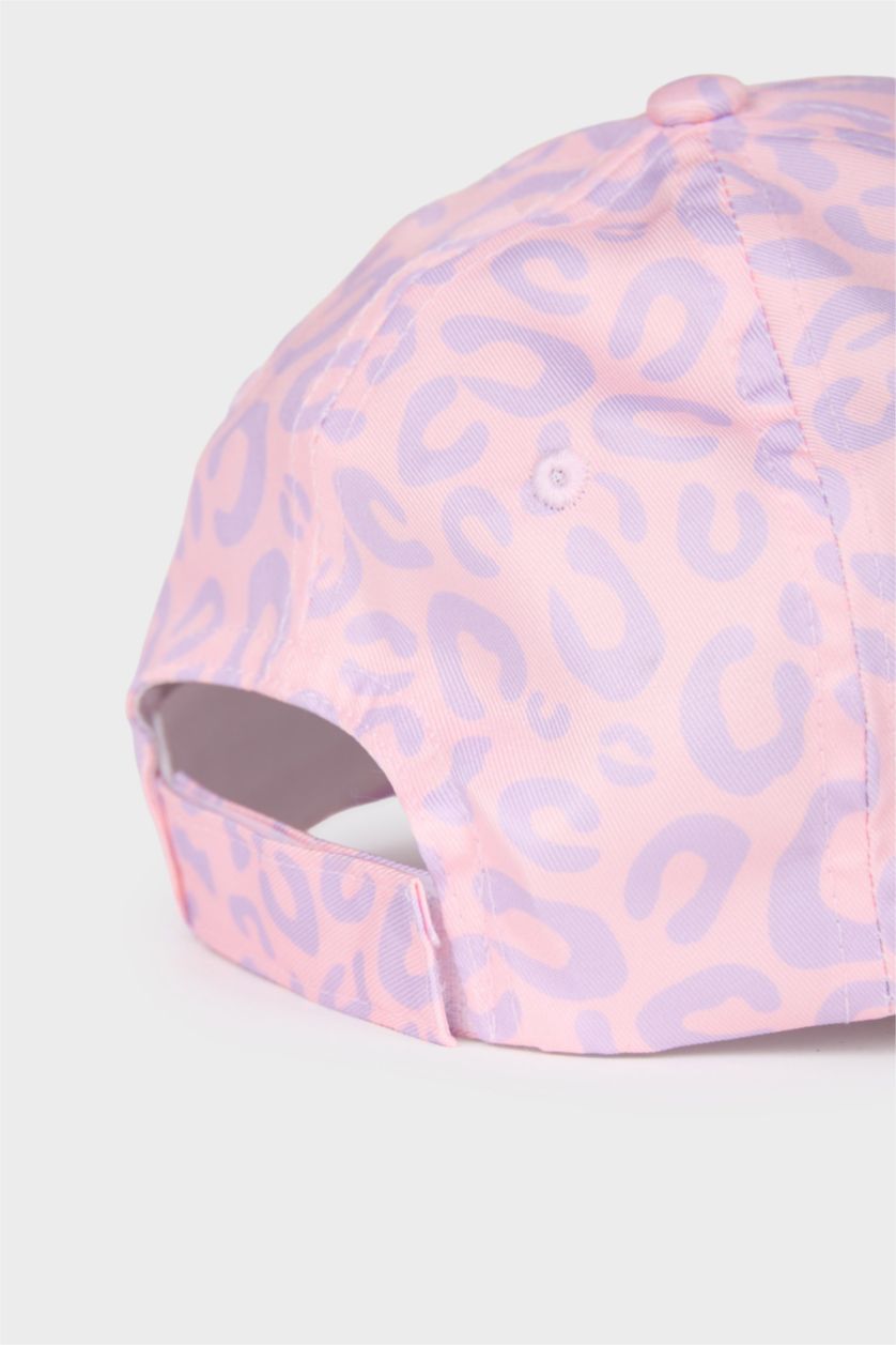 بنات زهري فاتح قبعة كاسكيت بنات مطبوعة