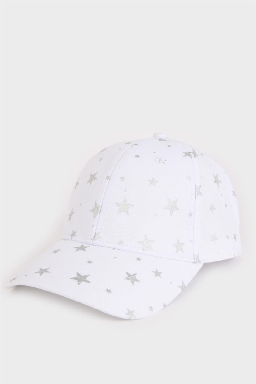 Kız Çocuk - Genç Kız Beyaz Kız Çocuk Desenli Cap Şapka