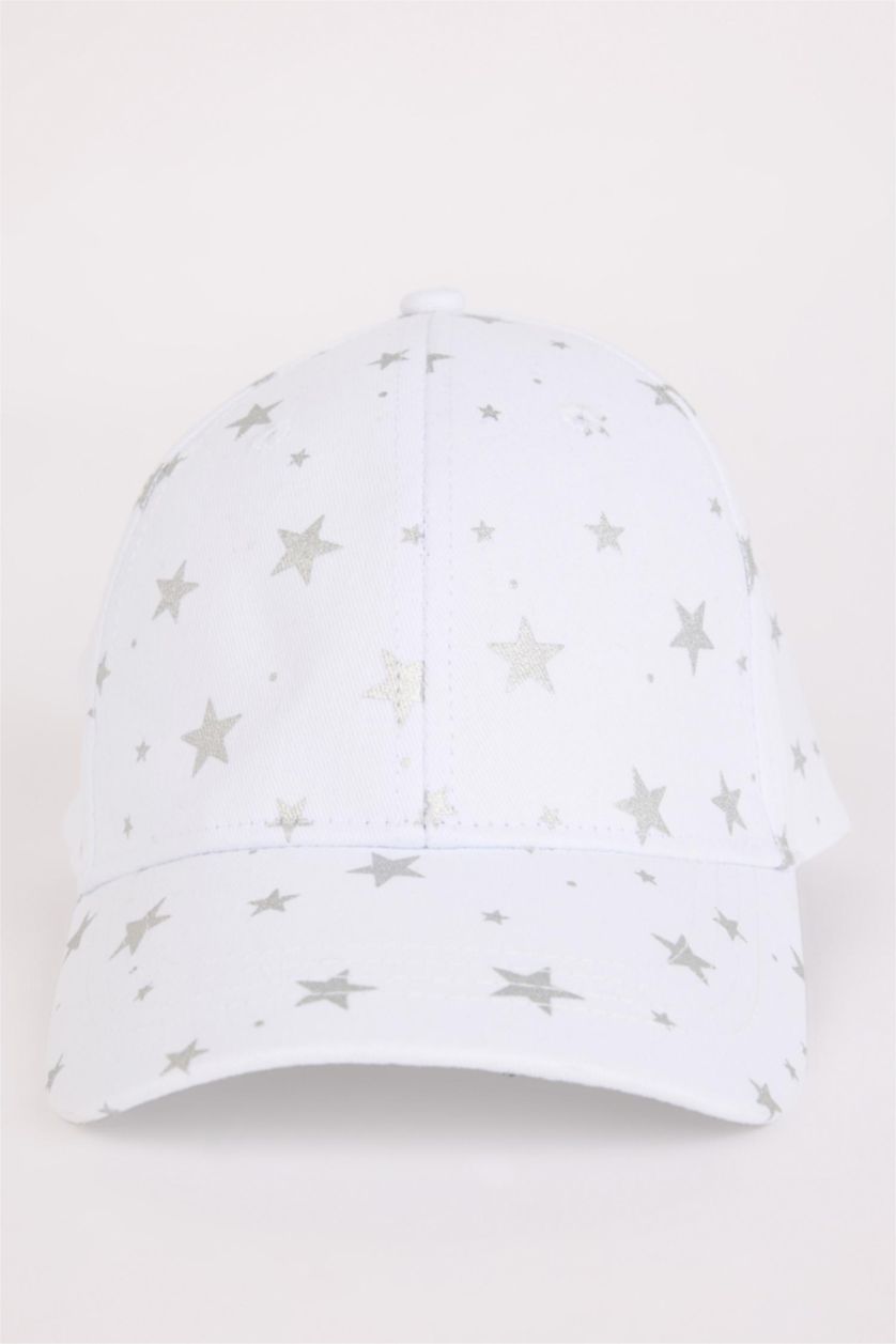 Kız Çocuk - Genç Kız Beyaz Kız Çocuk Desenli Cap Şapka
