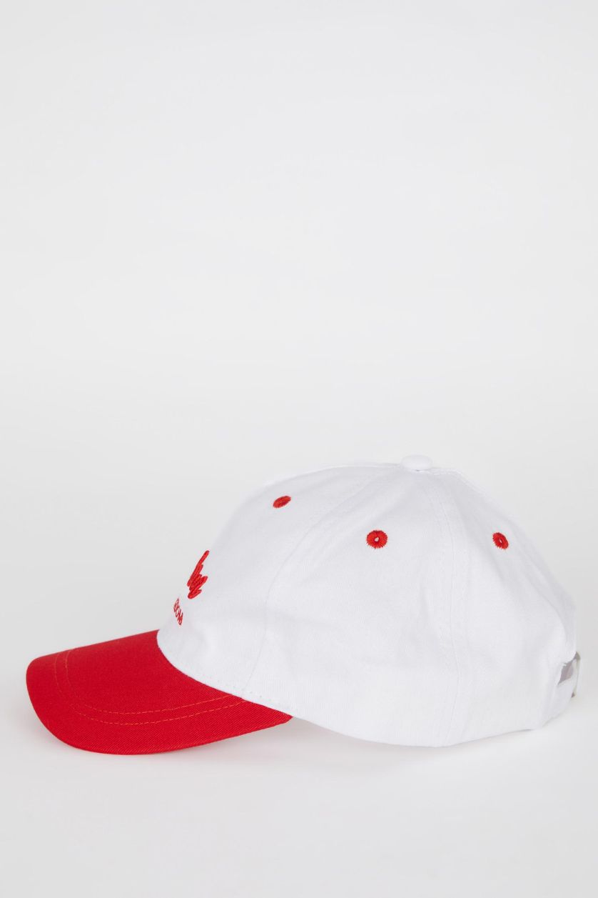 Girls & Teens Red Girl Embroidered Cotton Cap