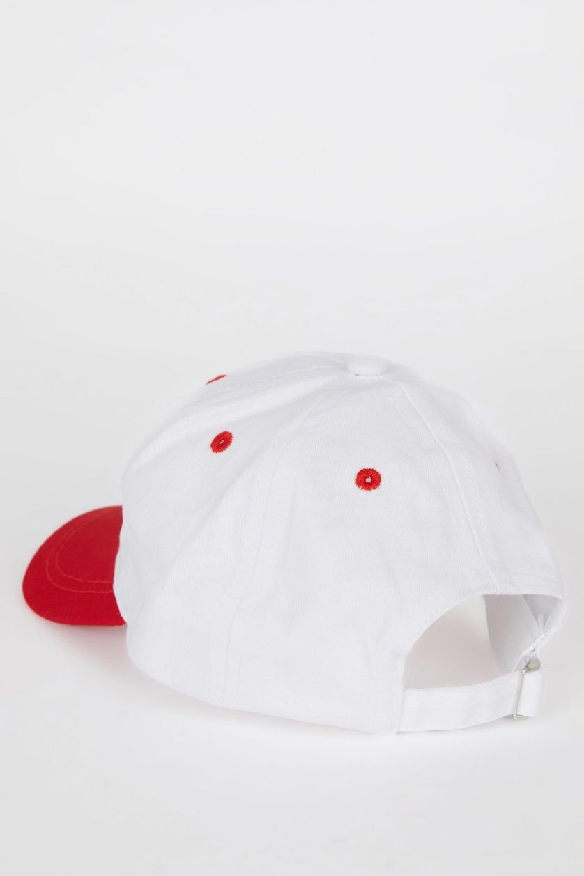 Girls & Teens Red Girl Embroidered Cotton Cap