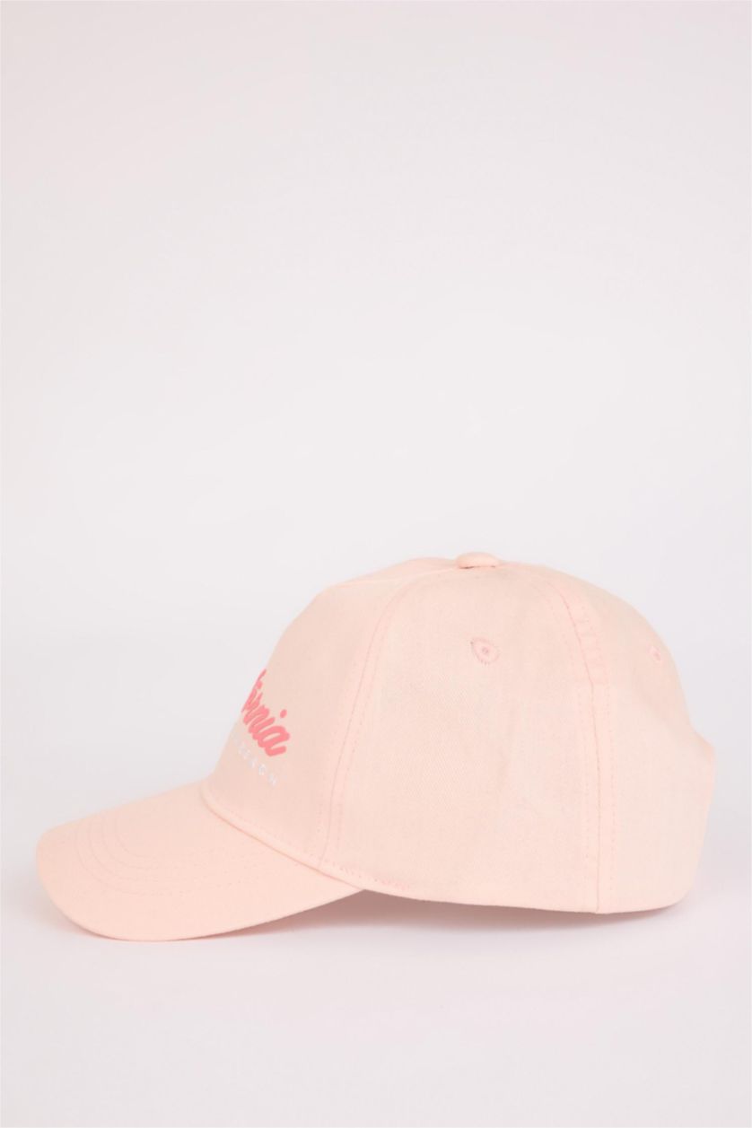 FILLES Orange Clair Casquette en coton imprimée pour fille