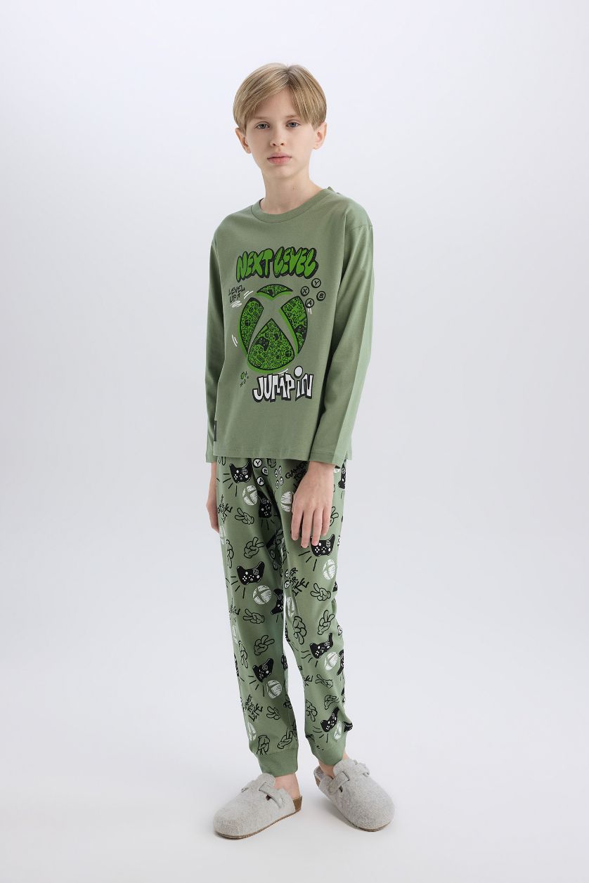 GARÇONS Vert Clair Pyjama imprimé Xbox Top à manches longues et pantalon pour garçon