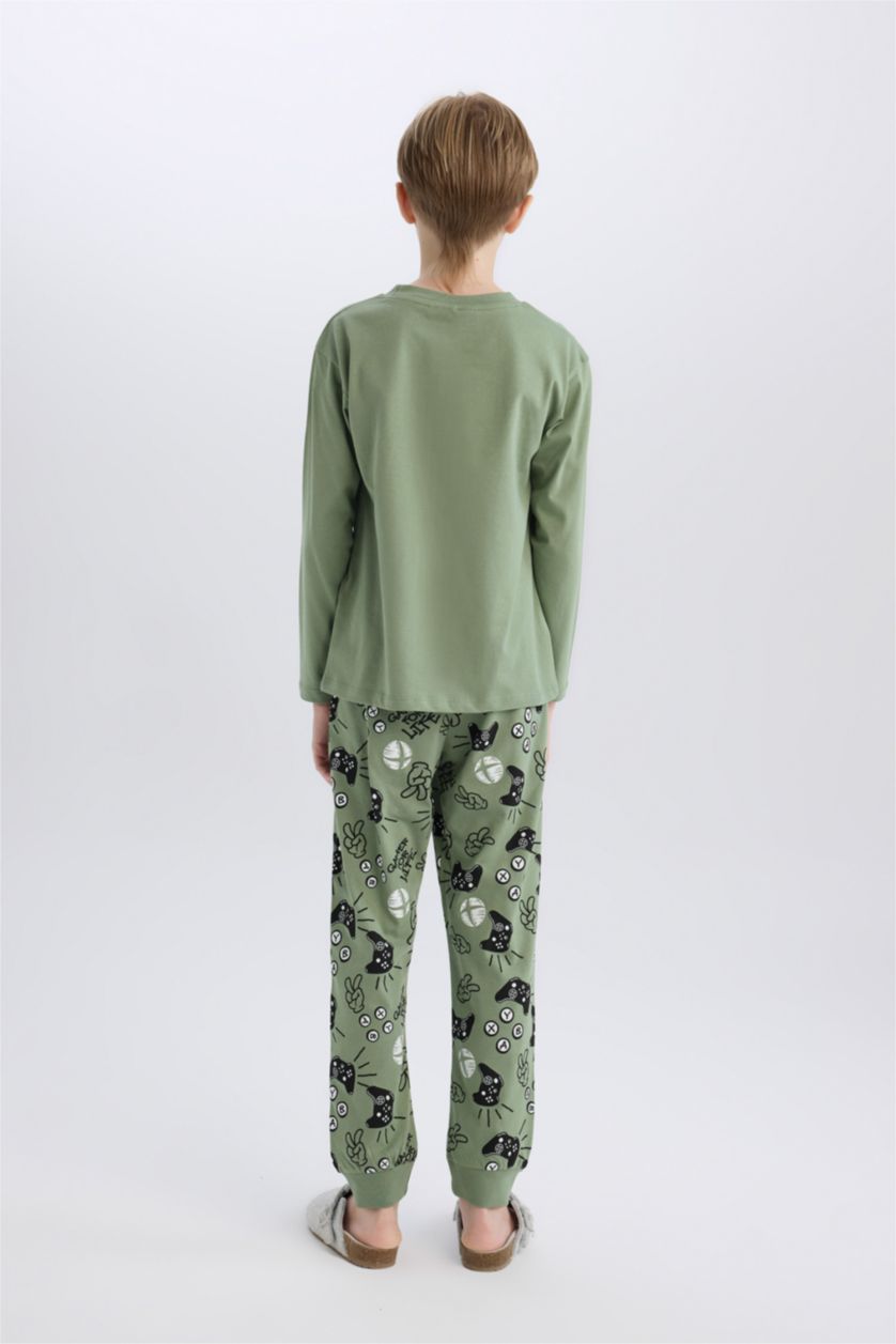 GARÇONS Vert Clair Pyjama imprimé Xbox Top à manches longues et pantalon pour garçon