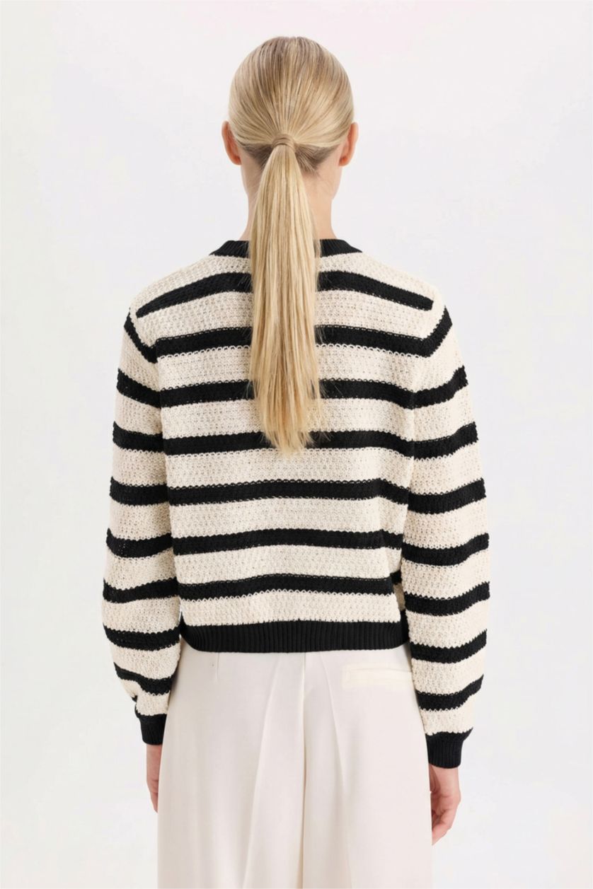 Әйелдерге экру қалыпты пішім v жаға Кардиган